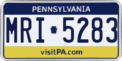 PA license plate MRI5283