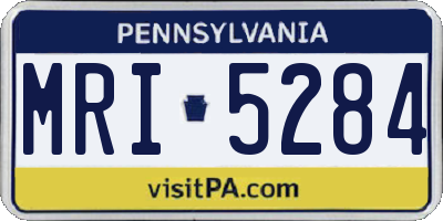 PA license plate MRI5284