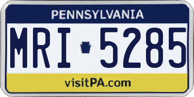PA license plate MRI5285