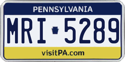 PA license plate MRI5289