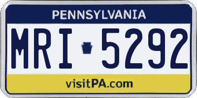 PA license plate MRI5292