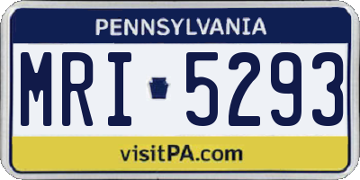 PA license plate MRI5293