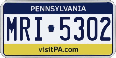 PA license plate MRI5302