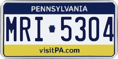 PA license plate MRI5304
