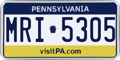 PA license plate MRI5305