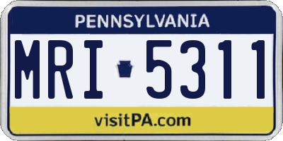 PA license plate MRI5311