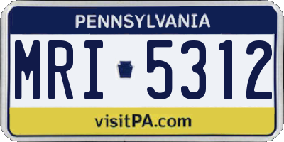 PA license plate MRI5312