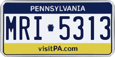 PA license plate MRI5313