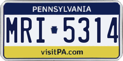PA license plate MRI5314