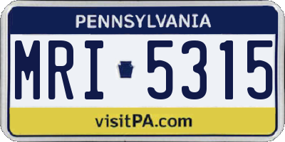 PA license plate MRI5315