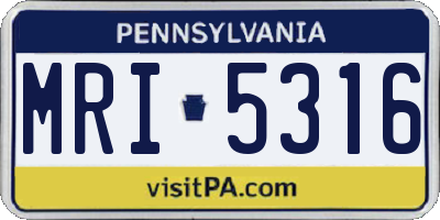 PA license plate MRI5316