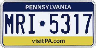 PA license plate MRI5317