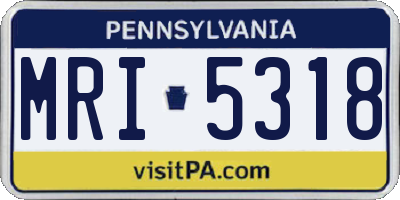 PA license plate MRI5318
