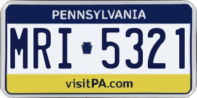 PA license plate MRI5321