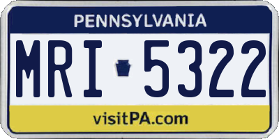 PA license plate MRI5322