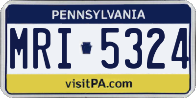 PA license plate MRI5324