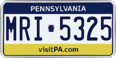 PA license plate MRI5325