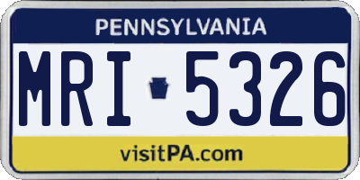PA license plate MRI5326