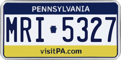 PA license plate MRI5327