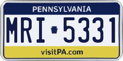 PA license plate MRI5331