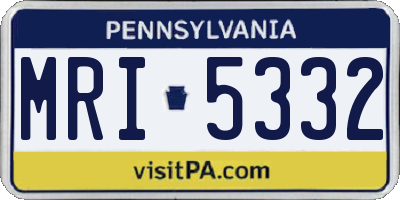 PA license plate MRI5332