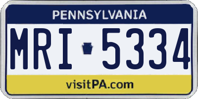 PA license plate MRI5334