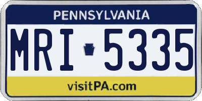 PA license plate MRI5335