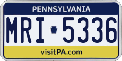 PA license plate MRI5336