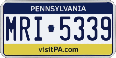 PA license plate MRI5339