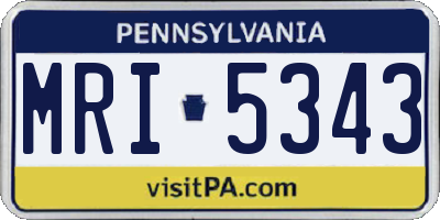 PA license plate MRI5343