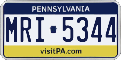 PA license plate MRI5344