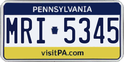 PA license plate MRI5345