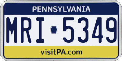 PA license plate MRI5349