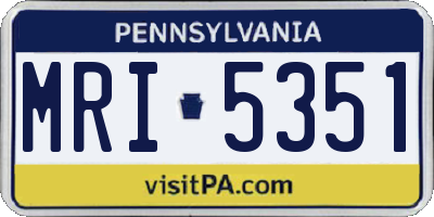 PA license plate MRI5351
