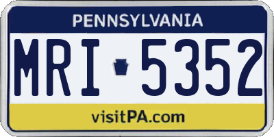PA license plate MRI5352
