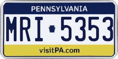 PA license plate MRI5353
