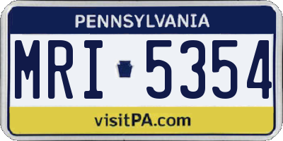 PA license plate MRI5354
