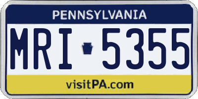 PA license plate MRI5355