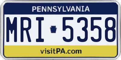 PA license plate MRI5358