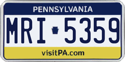 PA license plate MRI5359