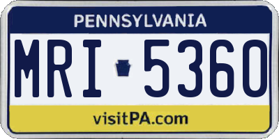 PA license plate MRI5360