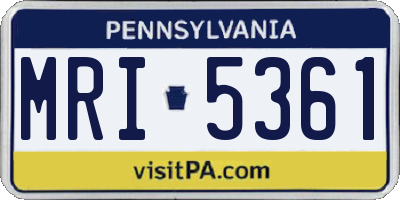 PA license plate MRI5361