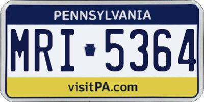 PA license plate MRI5364