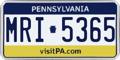 PA license plate MRI5365