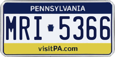 PA license plate MRI5366