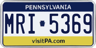 PA license plate MRI5369