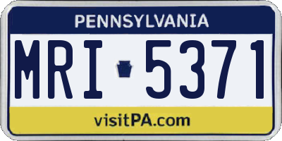 PA license plate MRI5371