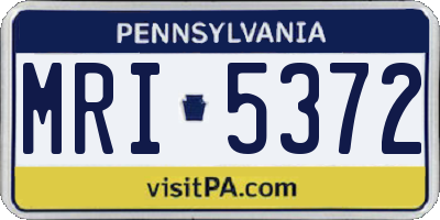 PA license plate MRI5372