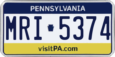 PA license plate MRI5374