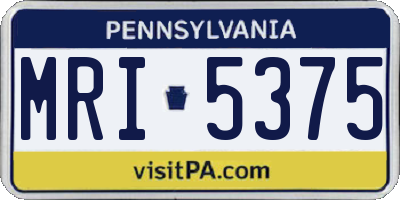 PA license plate MRI5375
